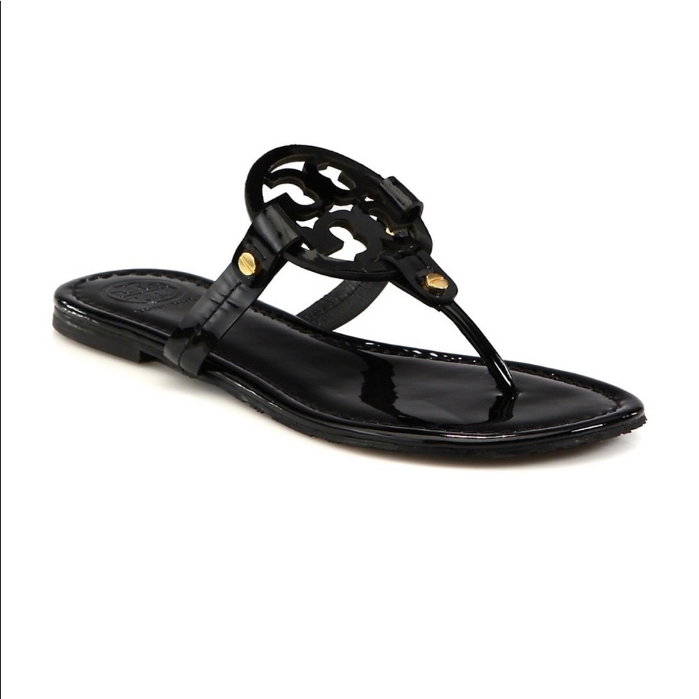 Tory Burch Miller Patent Leather Thong Sandals